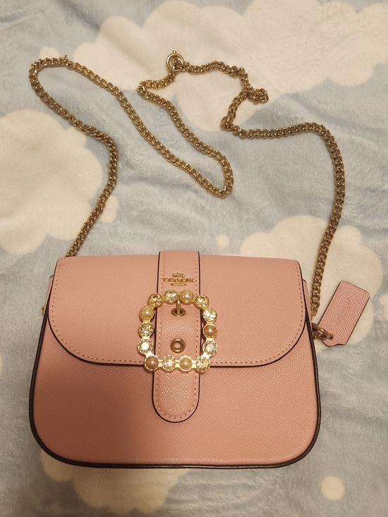 Coach Handbags - Coach Gemma Pink Leather Pearl Buckle Crossbody Bag